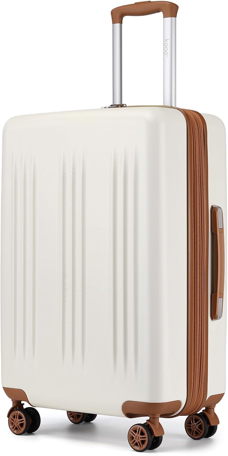 Kono Lightweight 24 Inch Expandable Luggage with Quiet Wheels