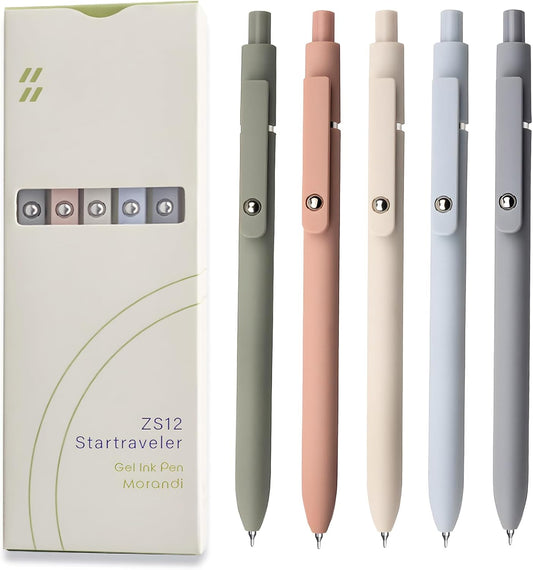 5 Fine Point Gel Pens | Smooth Writing | Journaling & Note Taking | Morandi