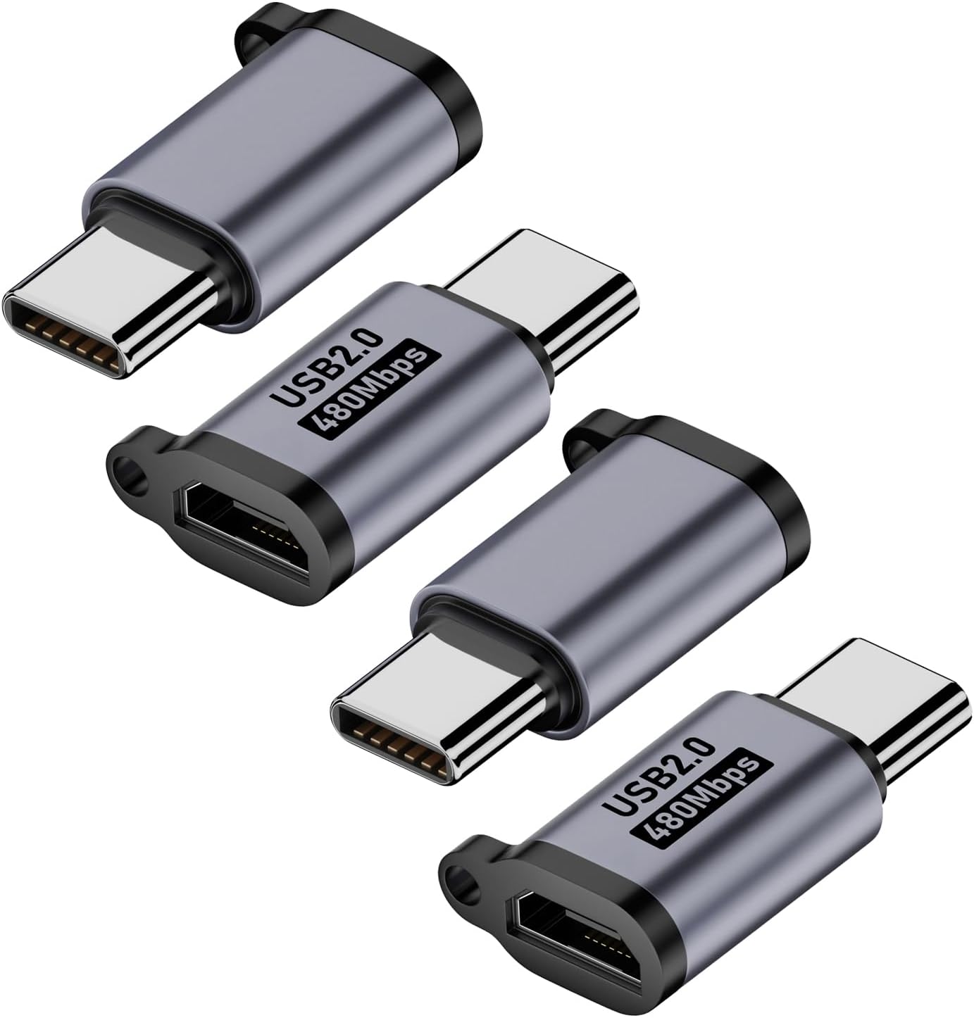 Fast Charge Micro USB to USB C Adapter 4-Pack