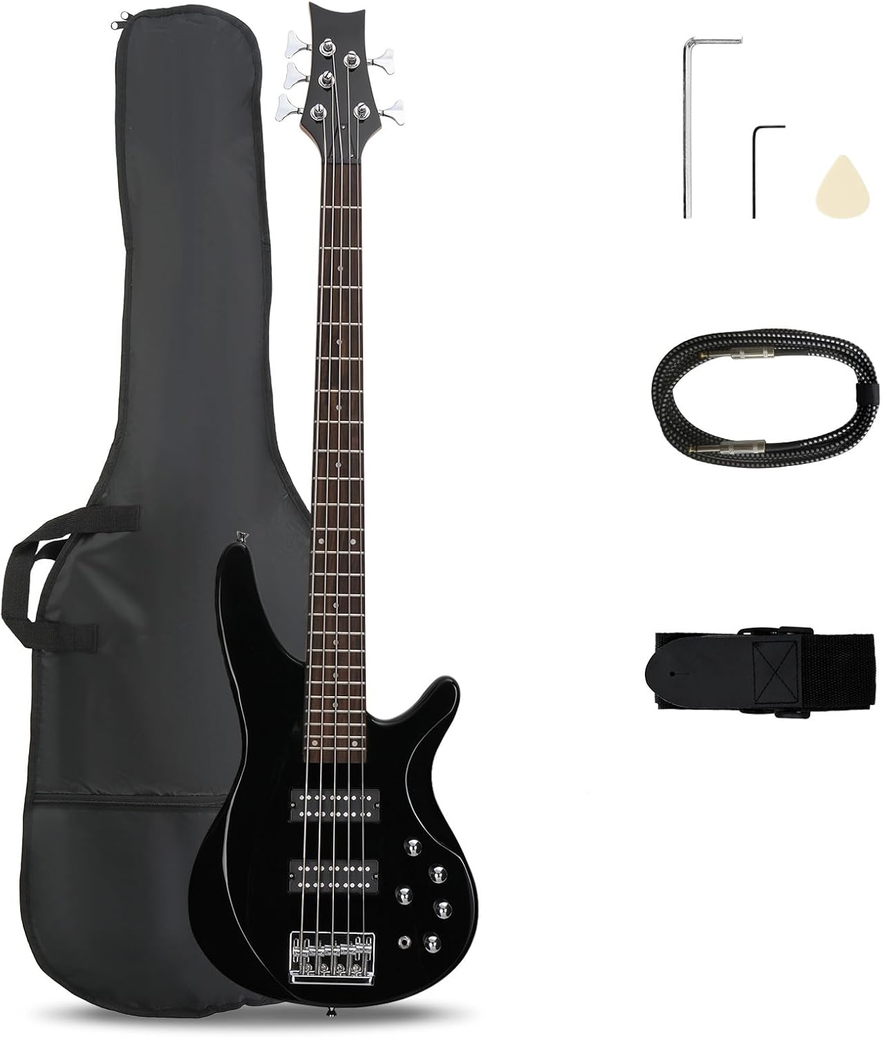 Ktaxon 5 String Electric Bass Guitar with Full Size Kit Included