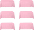 Pink Tablecloths for 6 ft Rectangle Tables 90 x 132 in - Pack of 6