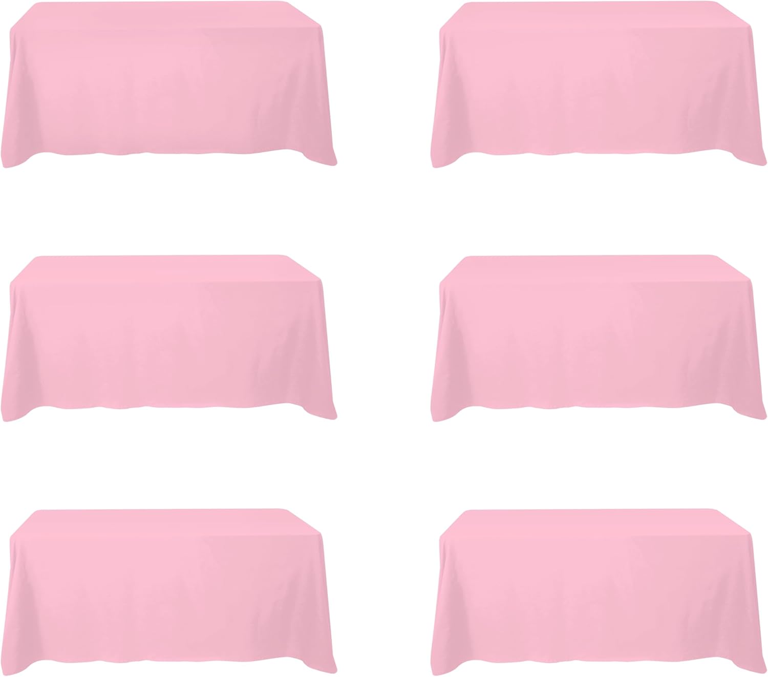 Premium 6 Pack Pink Tablecloths for 6 Foot Rectangle Tables