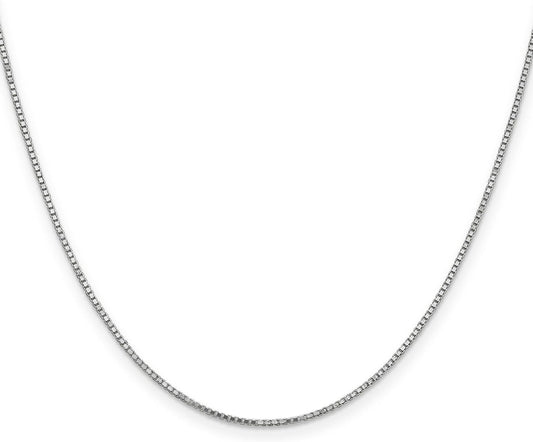 14k White Gold Classic Box Chain Necklace Bracelet or Anklet