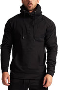 1/4 Zip Pullover Hoodie - Lightweight Athletic Cotton Blend