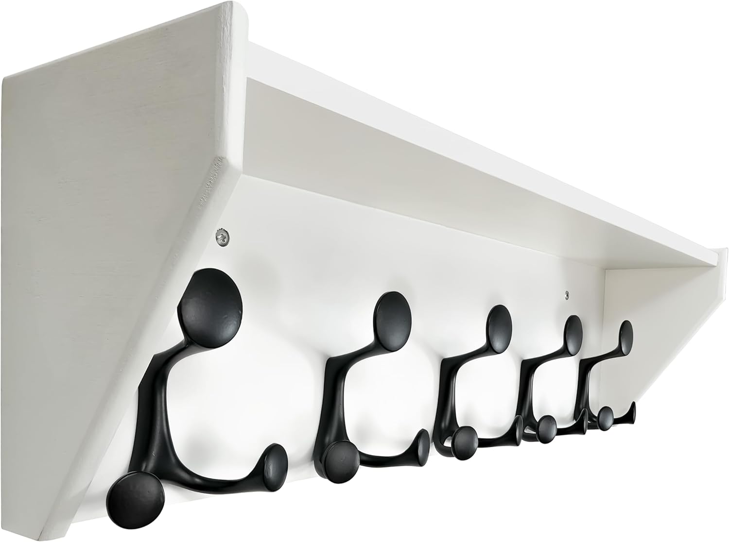 SKOLOO Wall Shelf with Hooks - 24-Inch Coat Rack Organizer