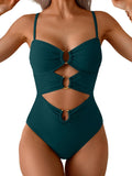 One Piece Swimsuit Ring Linked Monokini - Flattering Cutout Design Do