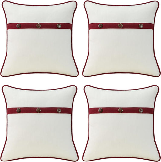 Outdoor Sunbrella Decorative Pillows with Triple Coconut Buttons