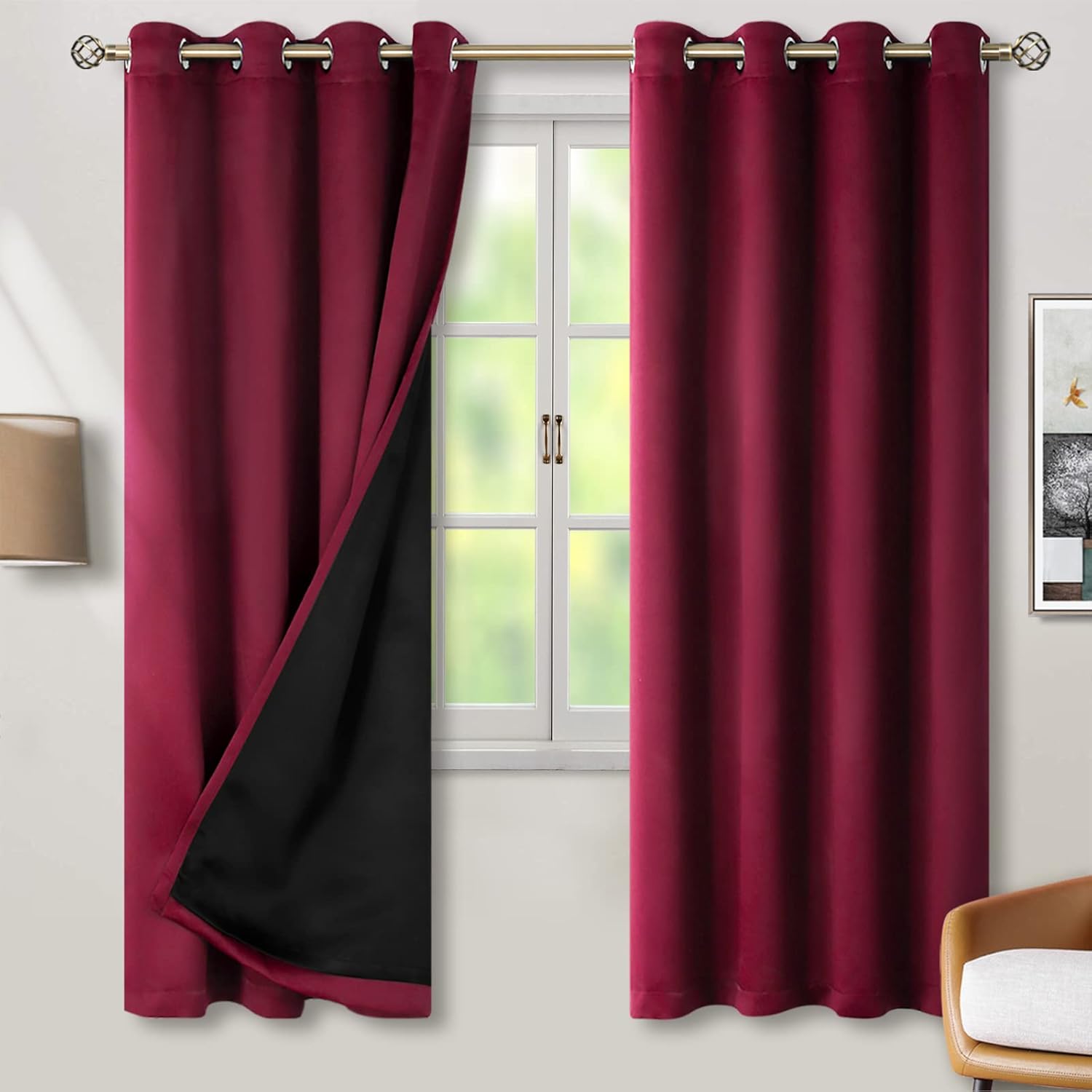 BGment Thermal Insulated Blackout Curtains for Total Darkness