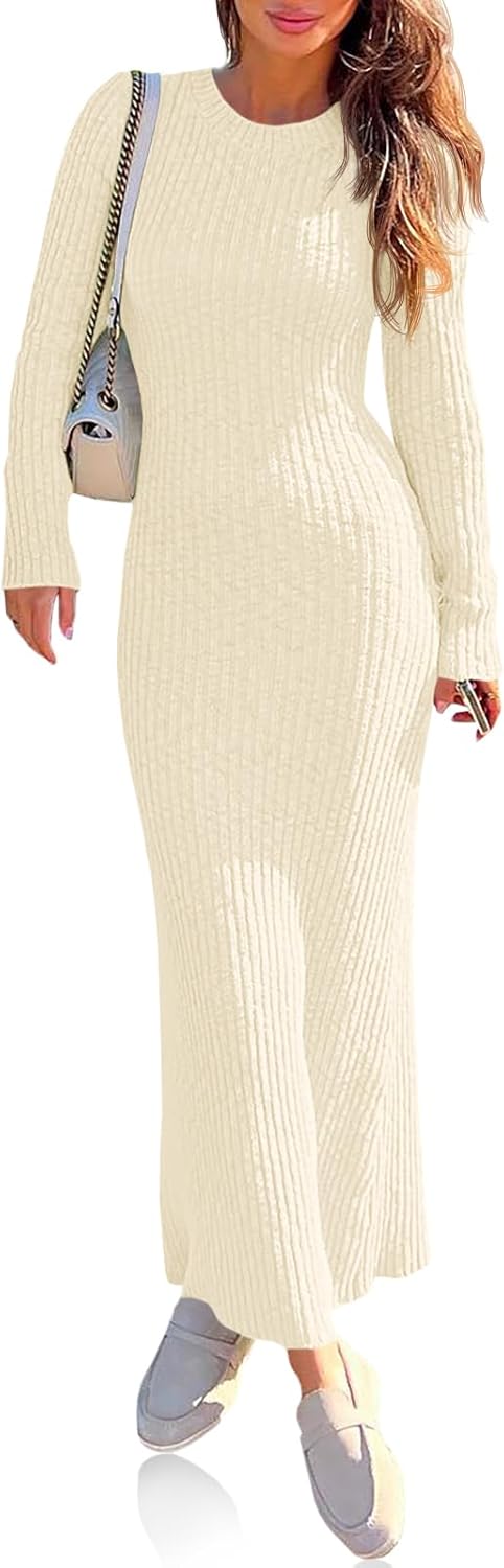 Wenrine Womens Sweater Maxi Dress for Chic Fall Style
