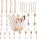 28 Pieces Mirror Rose Gold Silverware Set for 4 - Elegant 28-Piece