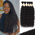 12A Human Braiding Hair 16in Deep Wave 5 Bundles - Soft Salon Quality