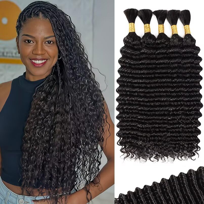 12A Human Braiding Hair for Boho Braids - 16 Inch Deep Wave