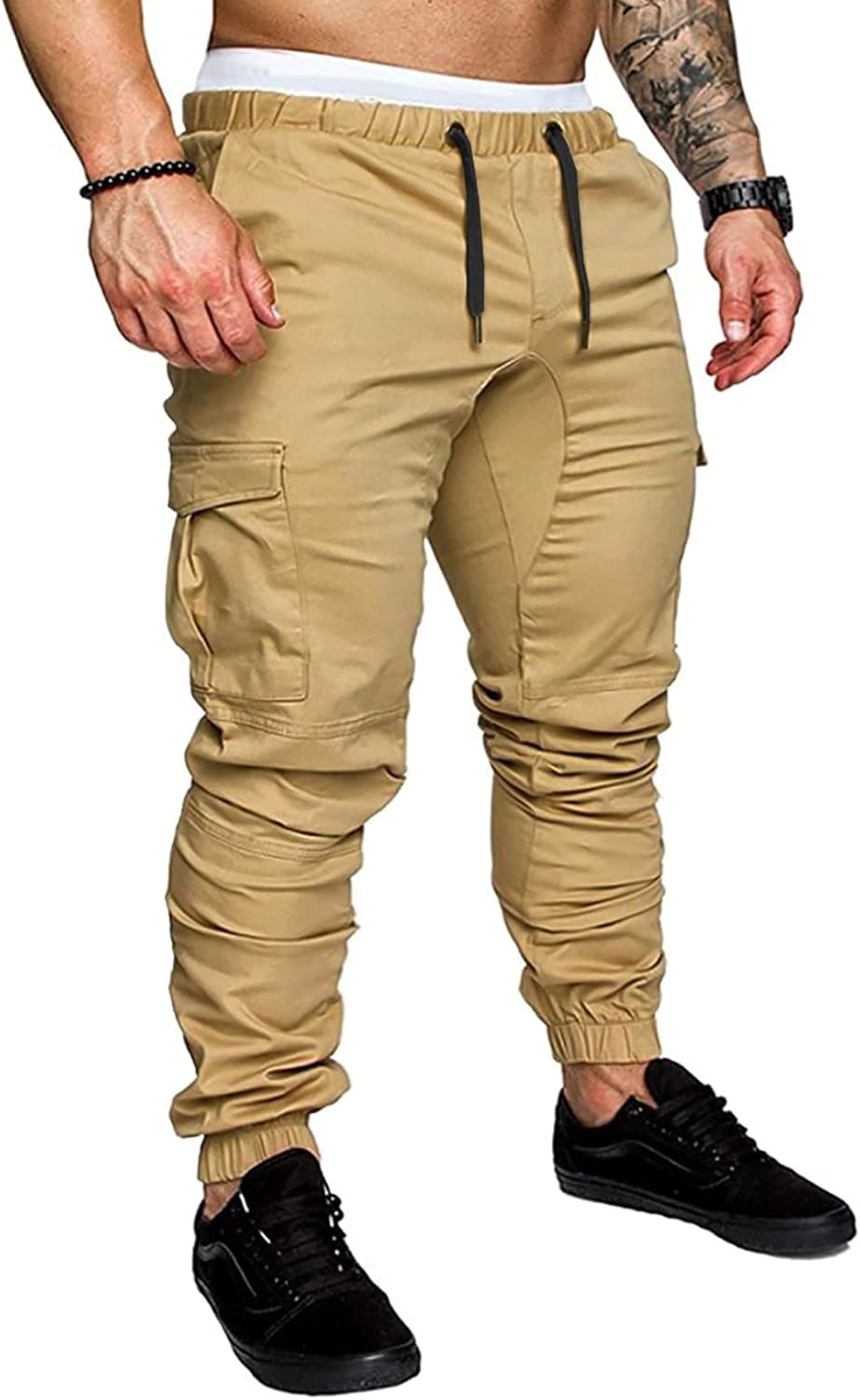 Mens Fashion Cargo Pants - Casual Cotton Tapered Joggers