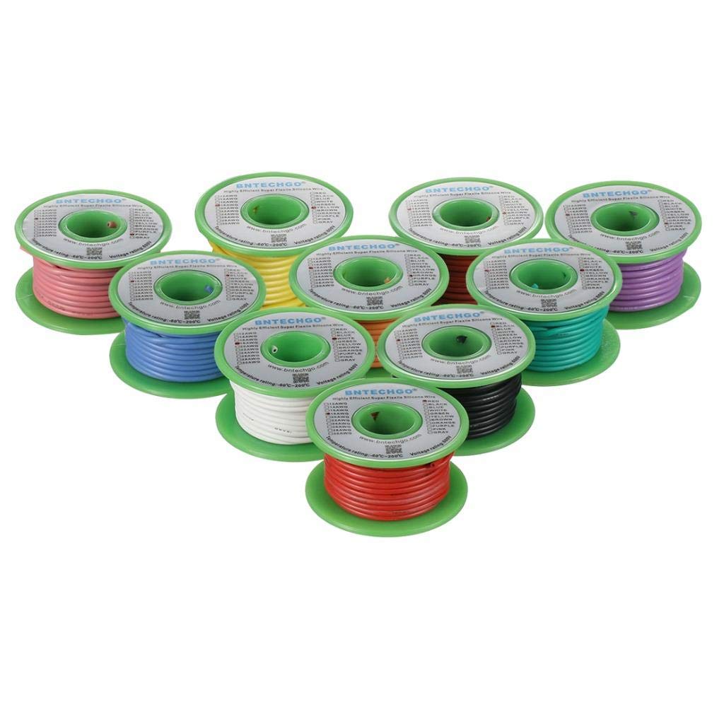 18 Gauge Silicone Wire Kit - 10 Colors of Flexible 50 ft Wire