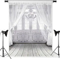 5x7ft Retro Wood Door Photography Backdrop - Vintage Window Studio