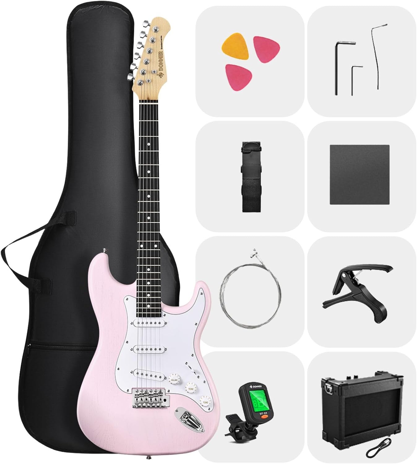 DONNER DST-80 Electric Guitar Kit for Beginners with Amp