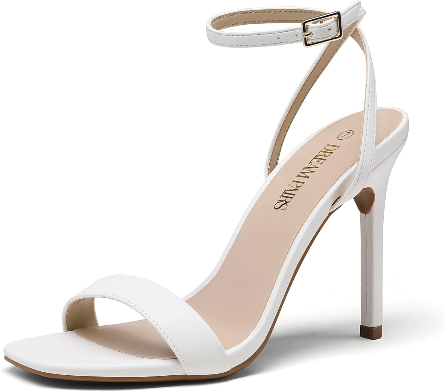 DREAM PAIRS Womens High Stilettos Open Square Toe Ankle Strap
