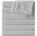 Full Flat Sheet 6 Pack Light Grey - Soft Brushed Microfiber Bulk Set