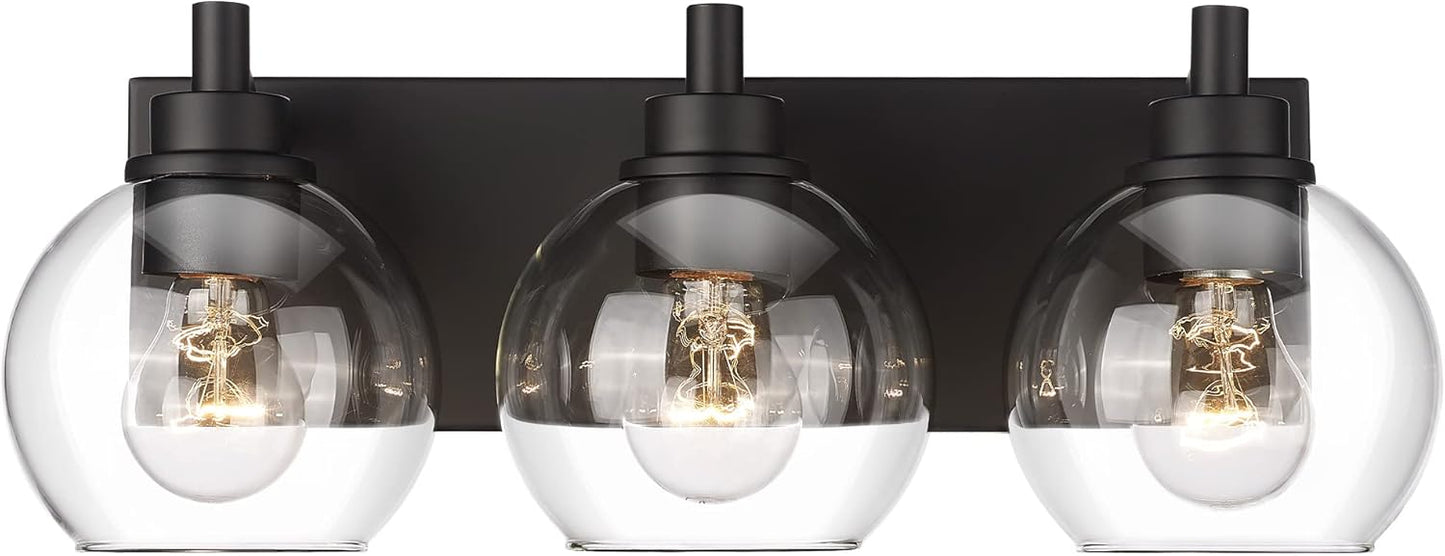 3-Light Matte Black Vanity Light Fixtures for Modern Spaces
