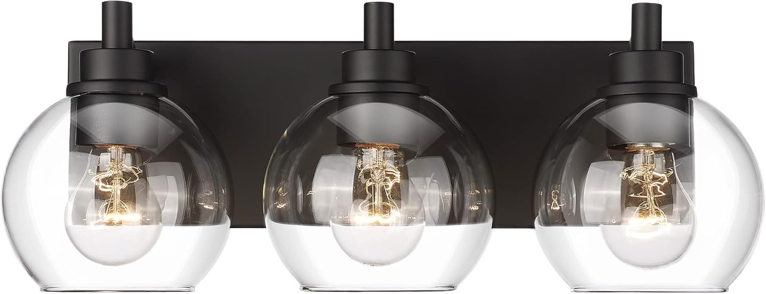 3-Light Matte Black Vanity Light Fixtures for Modern Spaces