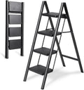 Double Elite 4 Step Folding Step Ladder - Compact, Sturdy Reach