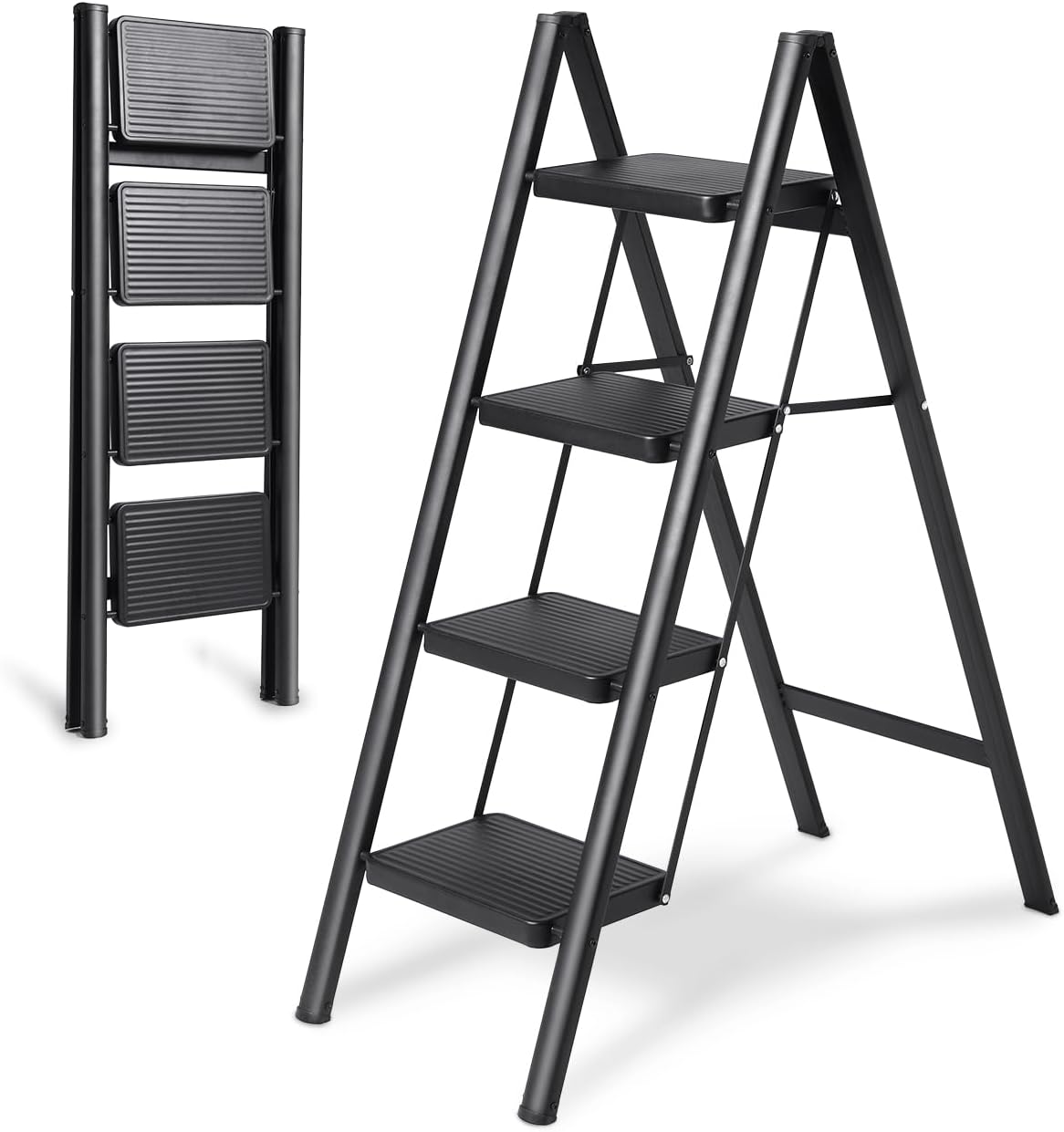 Durable 4 Step Ladder for Home Use, Multi-Purpose Folding Stool