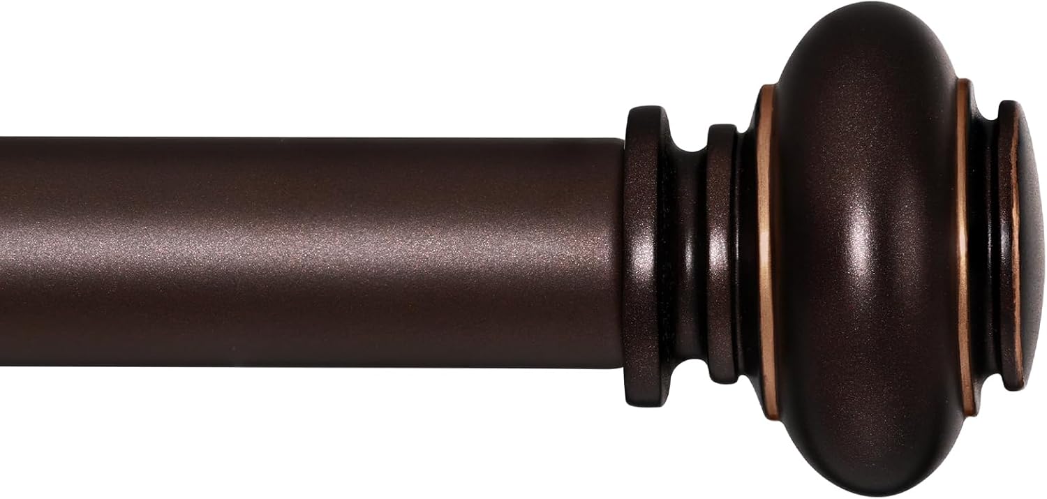 Adjustable Bronze Curtain Rods for Windows 72 to 144 Inches