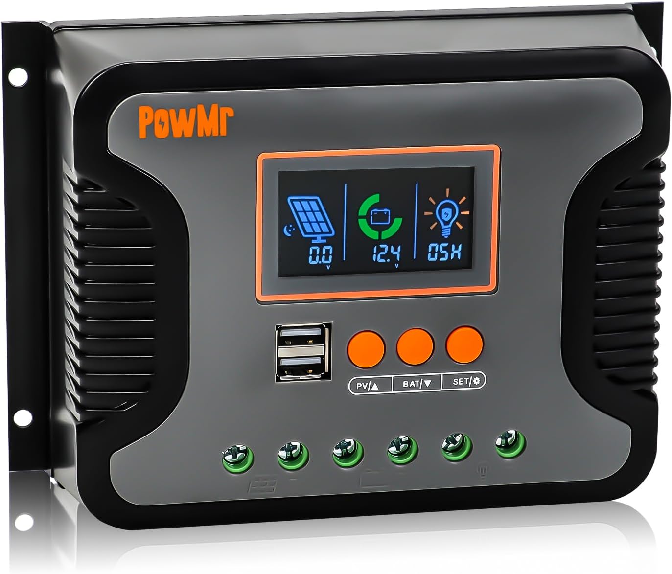 80A PWM Solar Charge Controller with LCD Display and Dual USB
