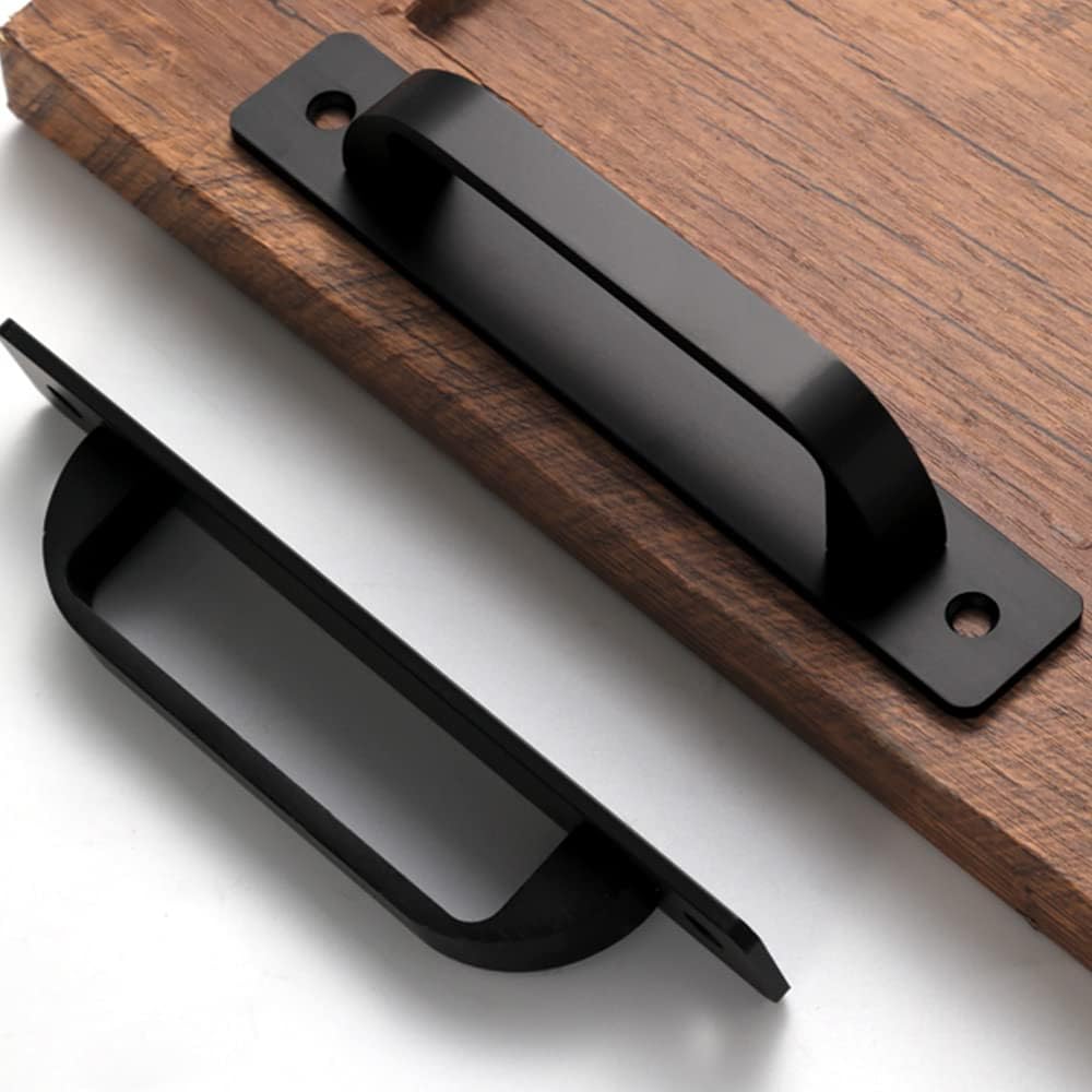 12 Pack 5 Inch Matte Black Square Cabinet Handles for Modern Homes