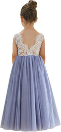 Girl Peony Lace Back A-Line Tulle Dress - Flower Girl Tutu