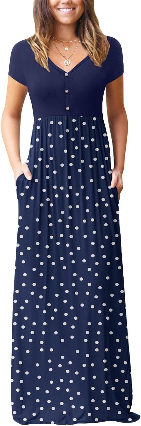 GRECERELLE Womens Long Maxi Dresses with Pockets for Summer