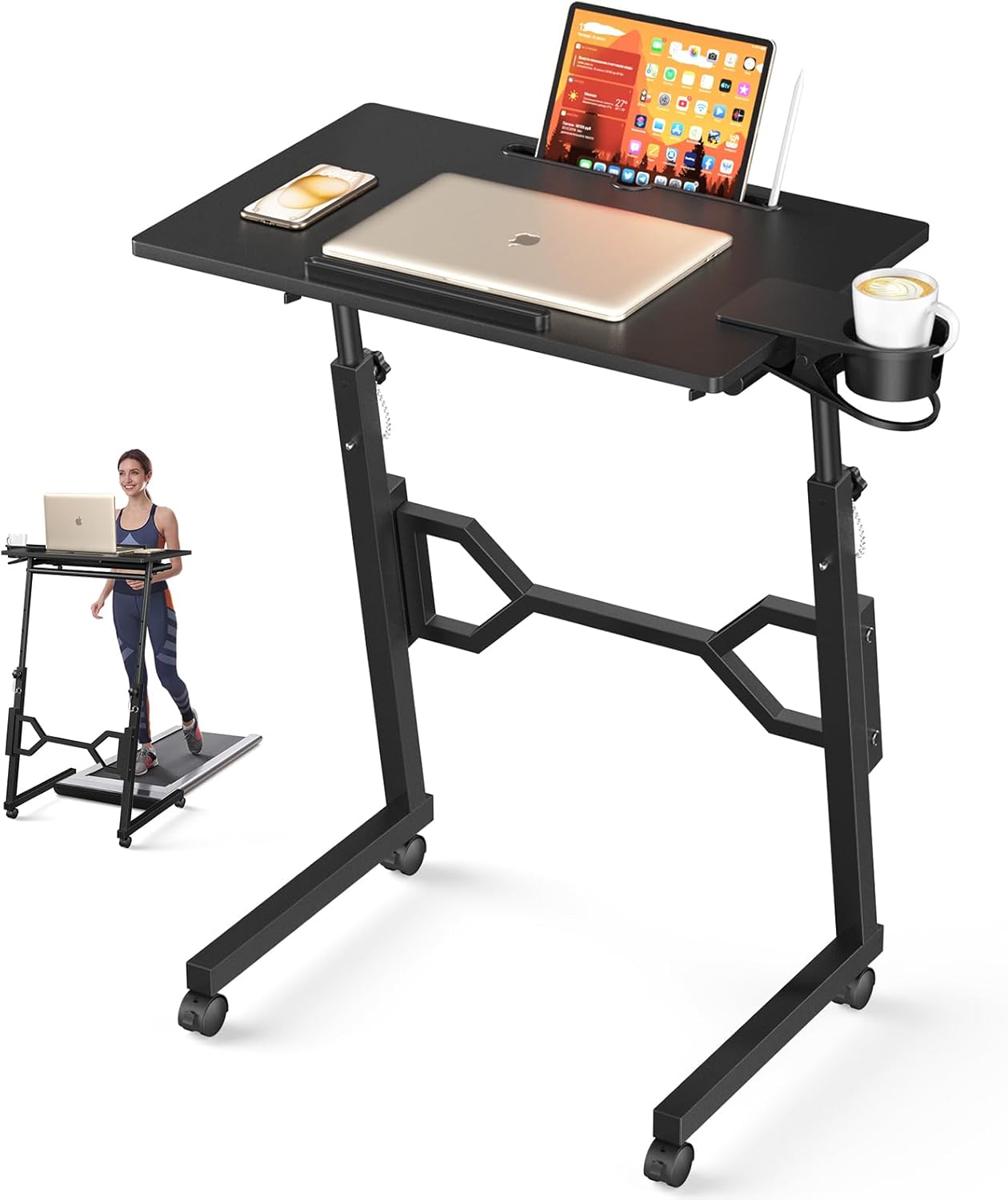 Enayplon Portable Treadmill Desk: Height-Adjustable & Wheeled!