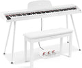 88 Key Piano Keyboard with Bench - Portable Semi Weighted Digital