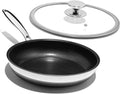 Nonstick Frying Pan Set 10ft Titanium Ceramic Skillet with Lid - Safe