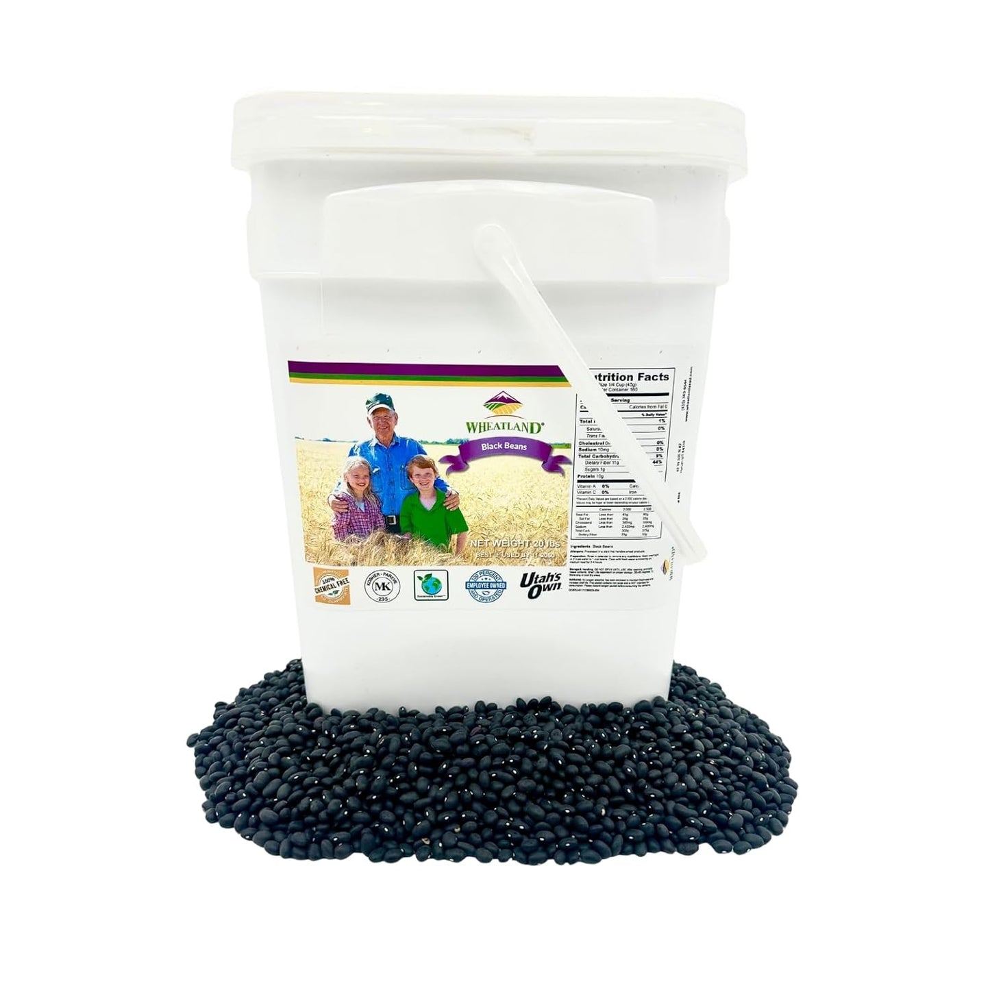 Wheatland Black Beans Bulk 20lbs for Emergency Food Storage