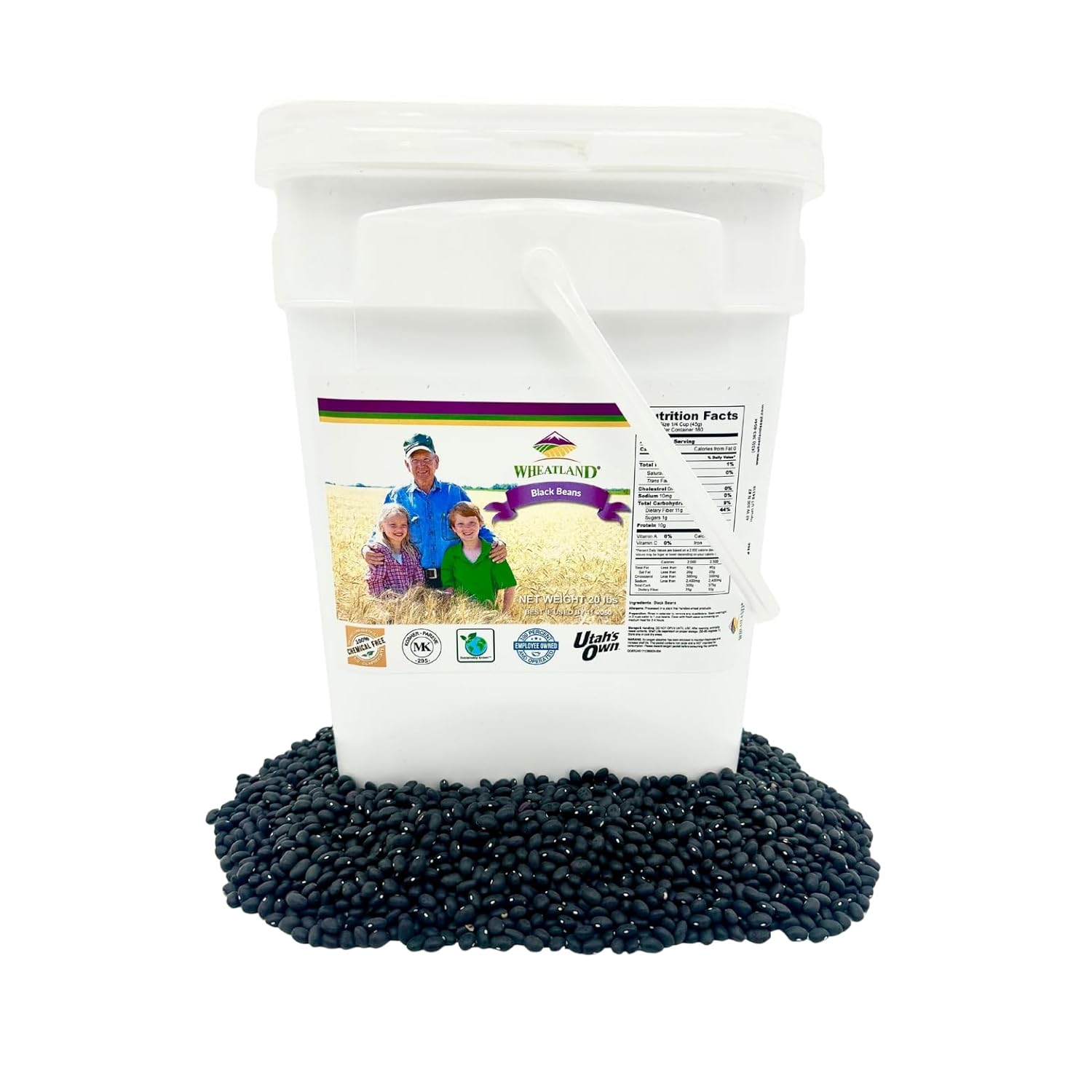 Wheatland Black Beans Bulk 20lbs for Emergency Food Storage