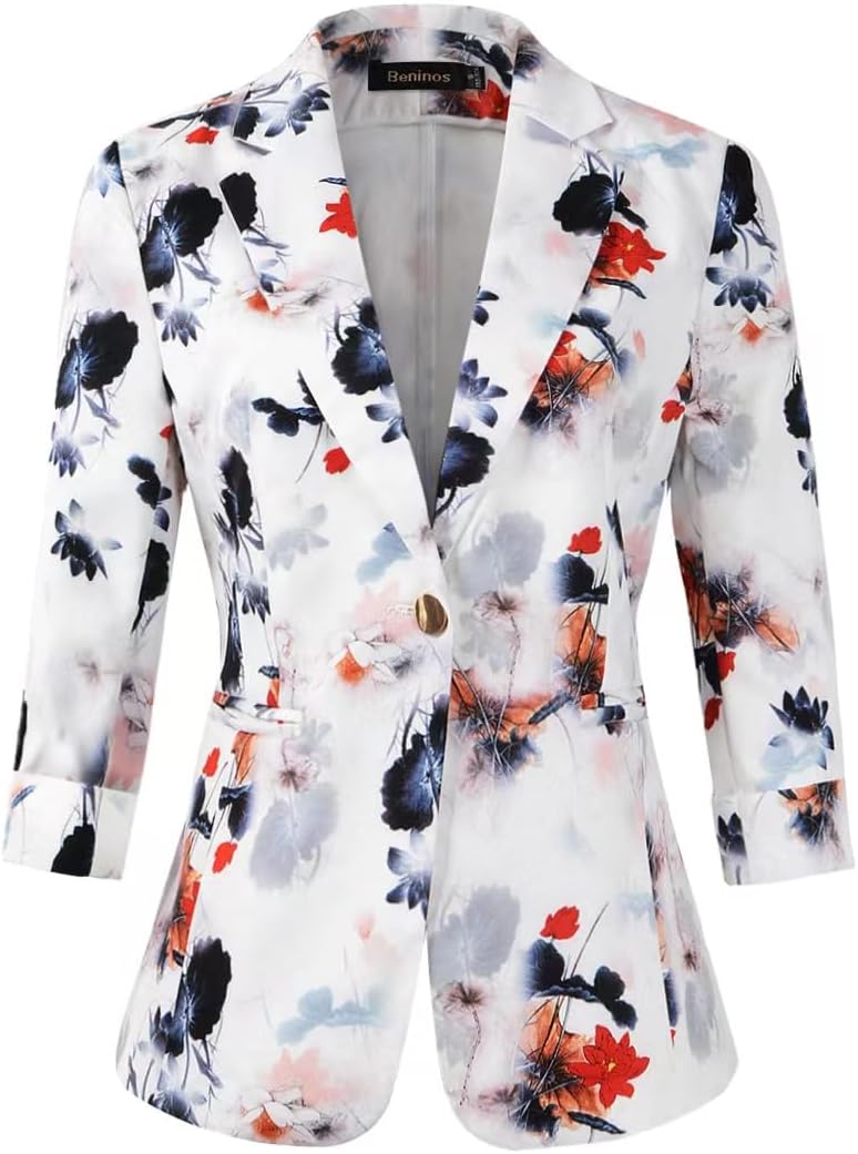Beninos Womens Blazers Lightweight Office Work Blazer Jacket