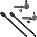 TRQ 4 Piece Front Inner & Outer Steering Tie Rod End Kit - Direct Fit