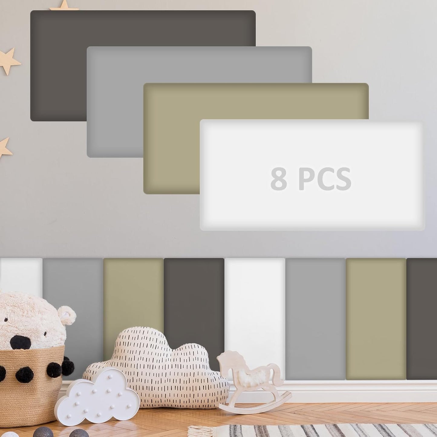 8 Pack Wall Padding for Playroom Peel and Stick Headboard Panels