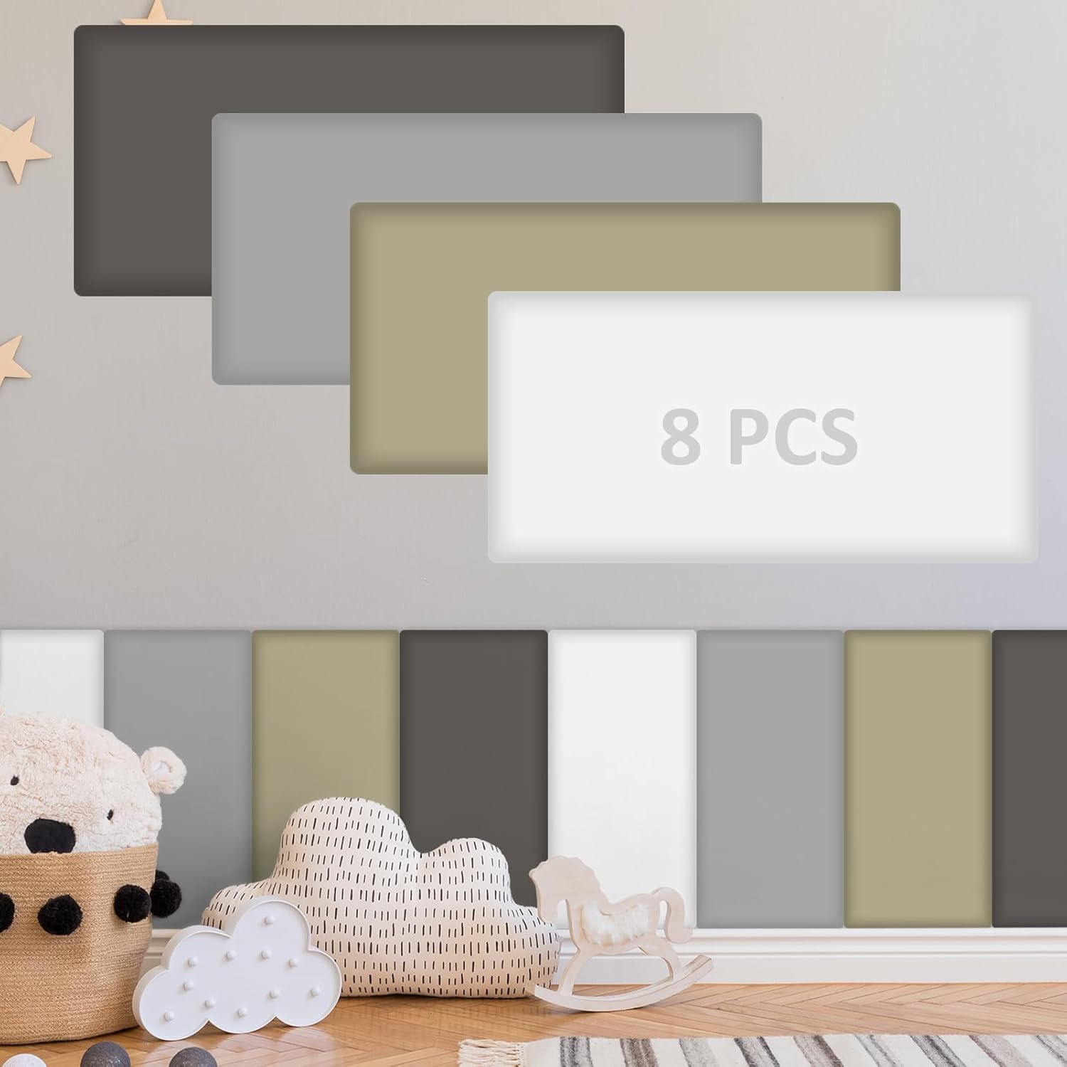 8 Pack Wall Padding for Playroom Peel and Stick Headboard Panels