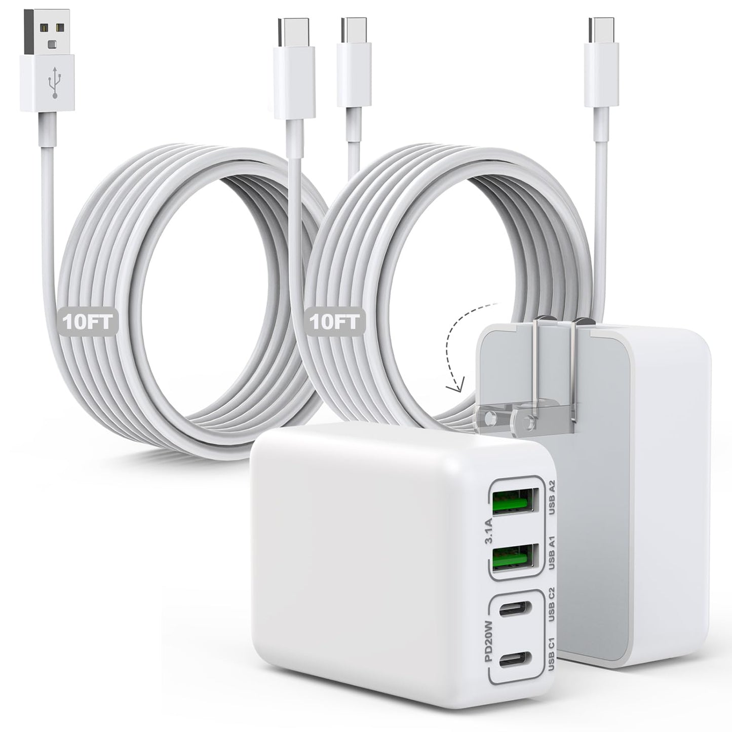 10Foot iPhone USBC Charging Cable with 40W Fast Charger Block