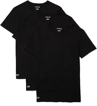 Lacoste Men's Essentials Crewneck T-Shirts 3 Pack for Comfort