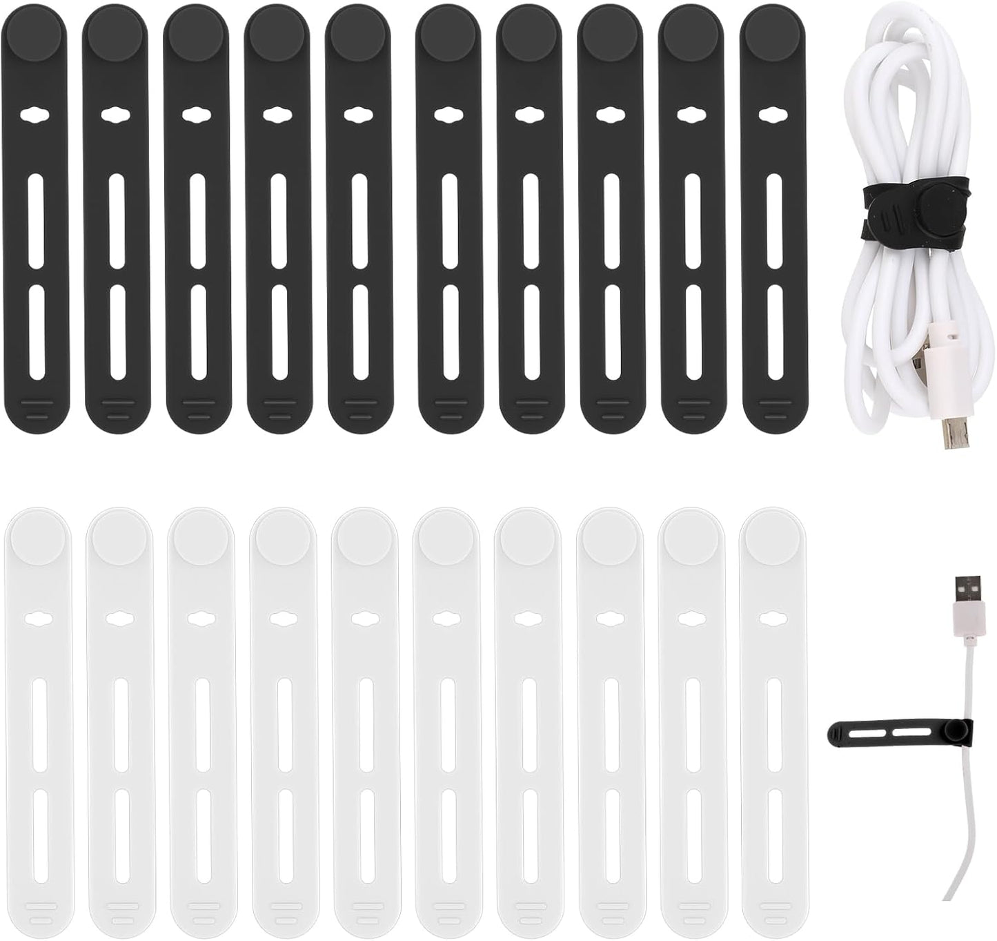 Molain 20Pcs Reusable Cable Ties - Organize Wires Easily!