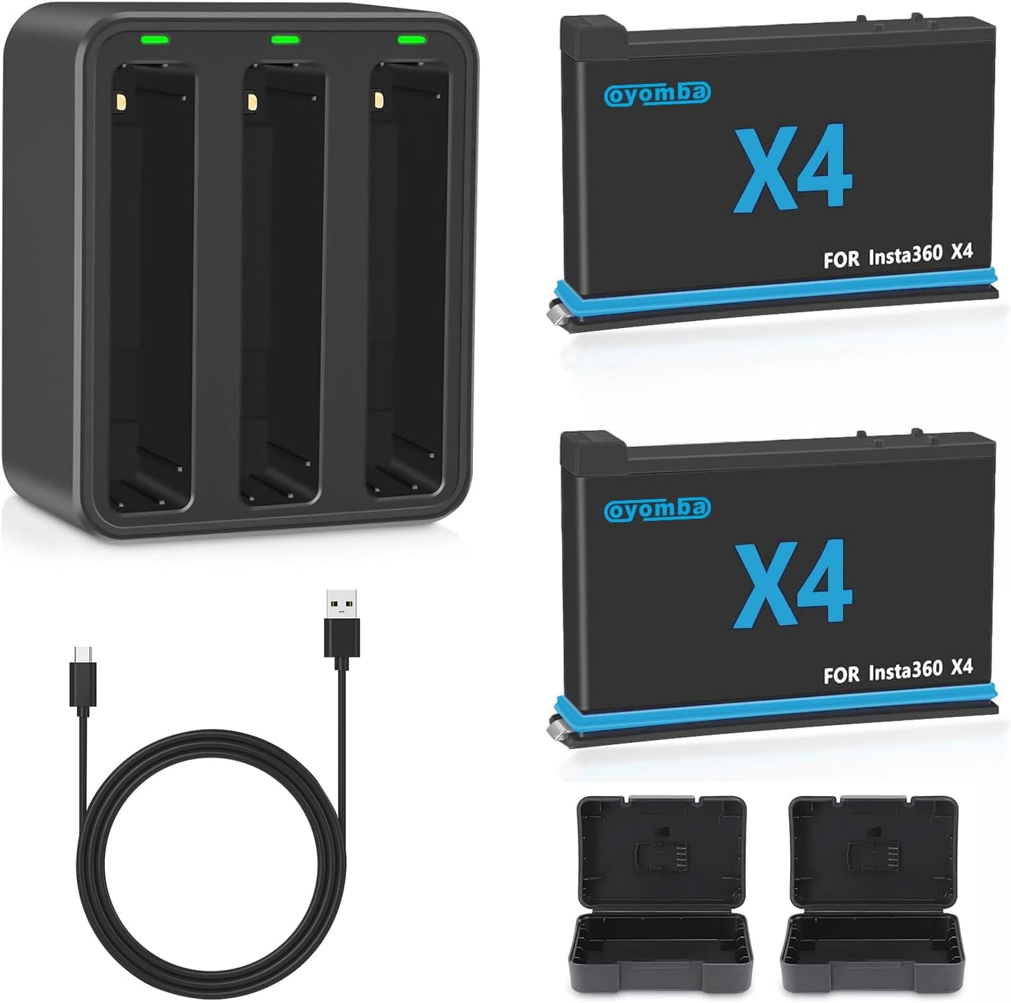 Rechargeable Battery Kit for Insta360 X4 Camera - 2-Pack
