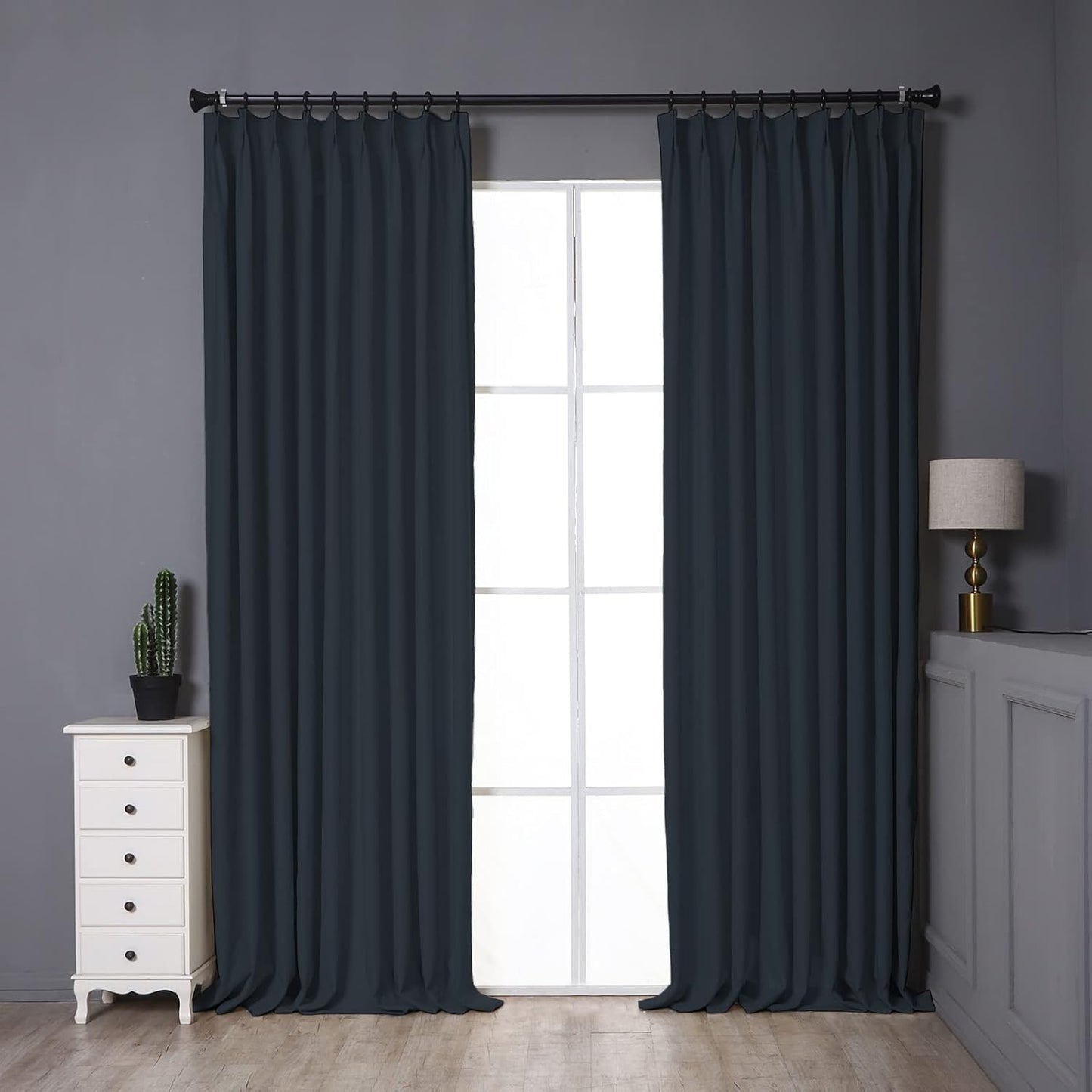 Chenille Blackout Curtain 34x84 - Blue, Sleep Soundly!