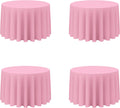 BRILLMAX 4 Pack Pink Round Tablecloths 108 in - Washable Elegant