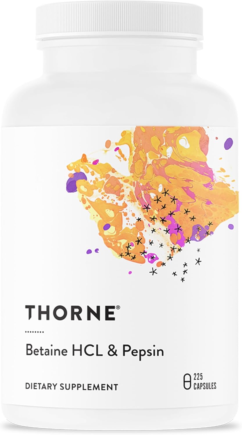 THORNE Betaine HCL & Pepsin for Optimal Protein Digestion