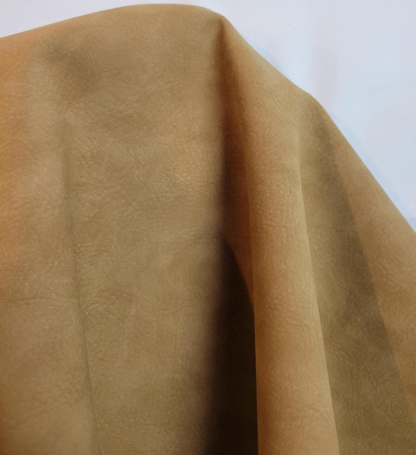 Wheat Tumbled Nubuck Calf Soft Faux Vegan Leather for Upholstery