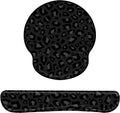 Black Leopard Cheetah Wrist Rest Set for Keyboard and Mouse