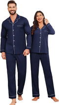 Couple Matching Pajamas 100% Cotton Long Sleeve Sleepwear - Soft